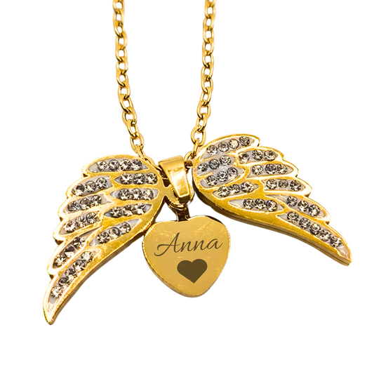 Collana Angelo Mio mini con Ciondolo a Forma di Ali – Oro, Argento