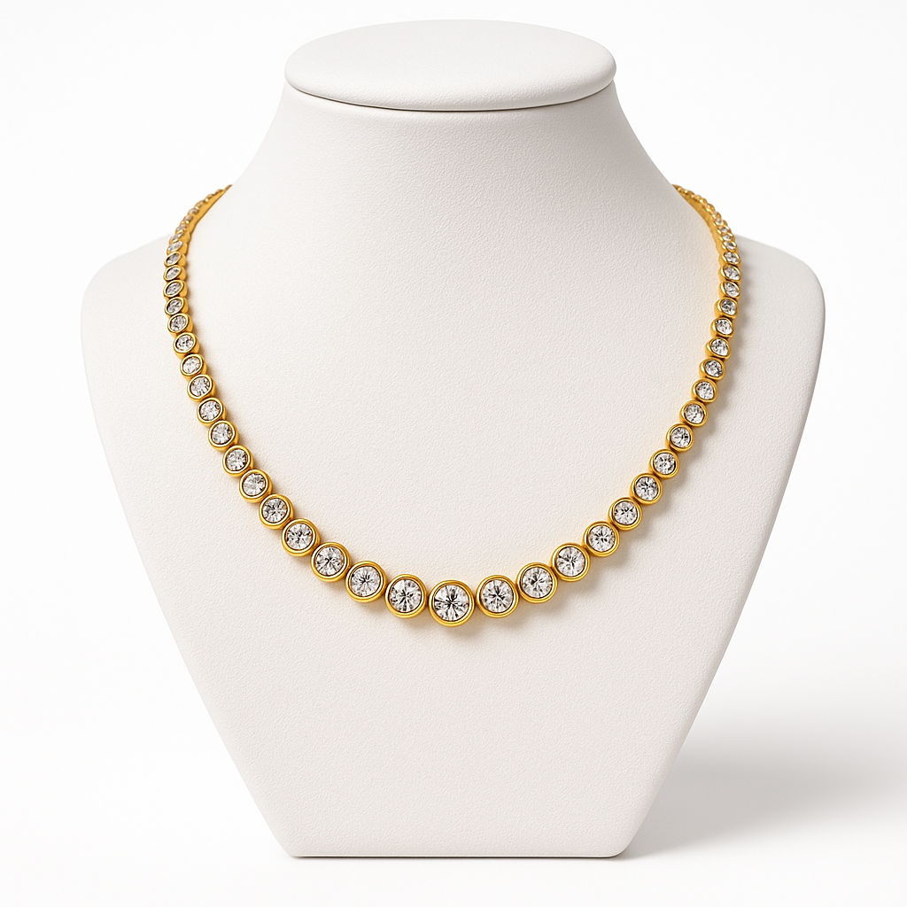 Creatrice di Sogni – Collana “Aurelia” in Acciaio 316L, zirconi incastonati a castone – Gold o Silver | In promozione