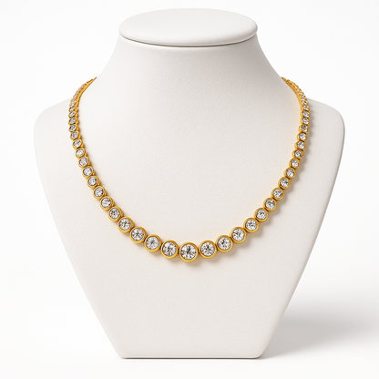 Creatrice di Sogni – Collana “Aurelia” in Acciaio 316L, zirconi incastonati a castone – Gold o Silver | In promozione