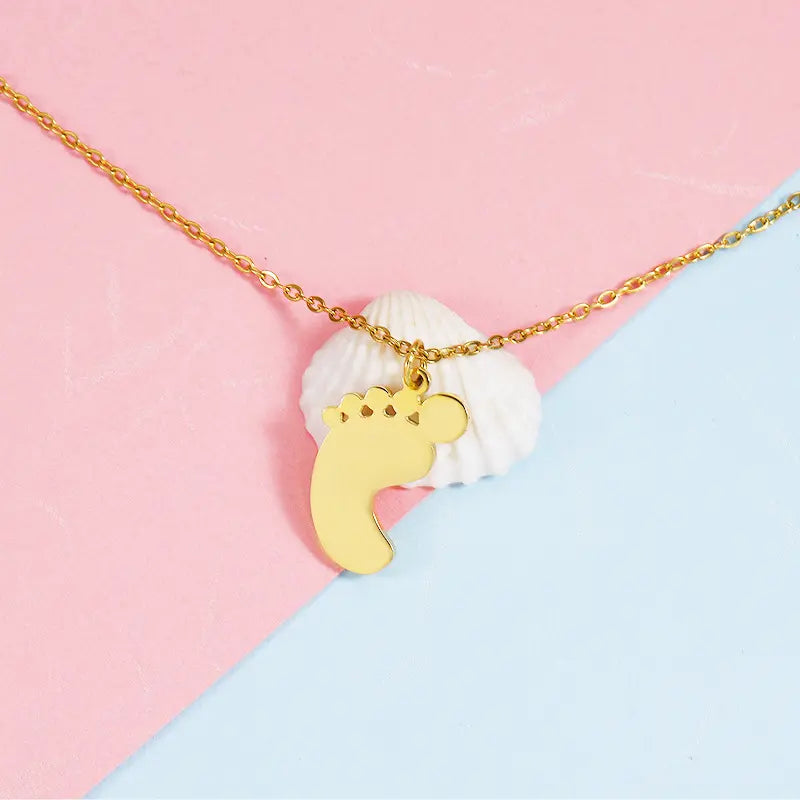 Collana con Ciondolo Piedino in Acciaio Inossidabile – Personalizzabile in Oro e Argento