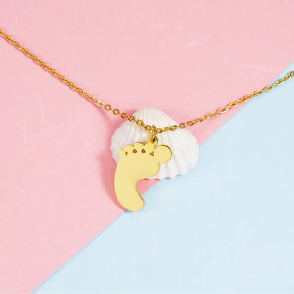 Collana con Ciondolo Piedino in Acciaio Inossidabile – Personalizzabile in Oro e Argento