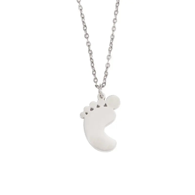 Collana con Ciondolo Piedino in Acciaio Inossidabile – Personalizzabile in Oro e Argento