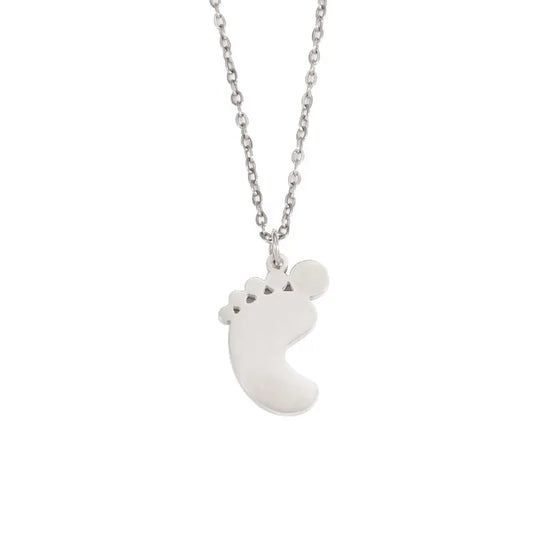 Collana con Ciondolo Piedino in Acciaio Inossidabile – Personalizzabile in Oro e Argento