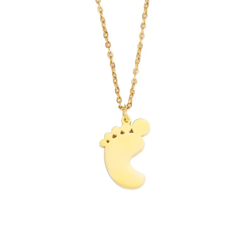 Collana con Ciondolo Piedino in Acciaio Inossidabile – Personalizzabile in Oro e Argento