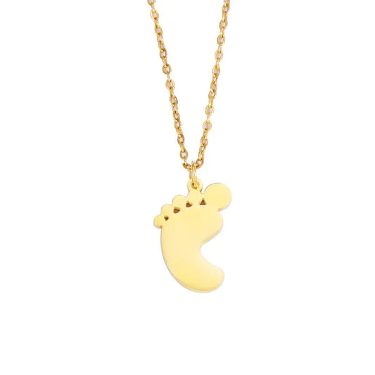 Collana con Ciondolo Piedino in Acciaio Inossidabile – Personalizzabile in Oro e Argento
