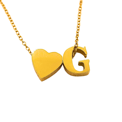 Collana con Doppio Ciondolo – Cuore e Lettere Personalizzate