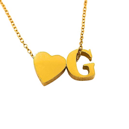 Collana con Doppio Ciondolo – Cuore e Lettere Personalizzate