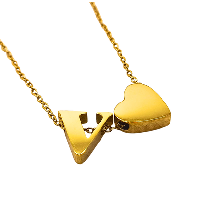 Collana con Doppio Ciondolo – Cuore e Lettere Personalizzate