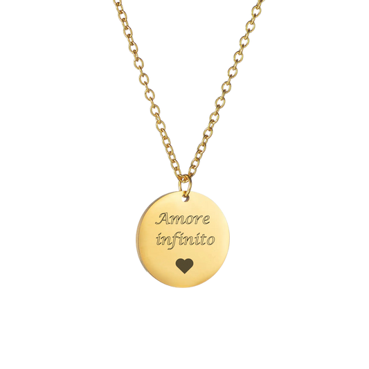 Collana Personalizzata con Pendente Rotondo - Oro e Argento