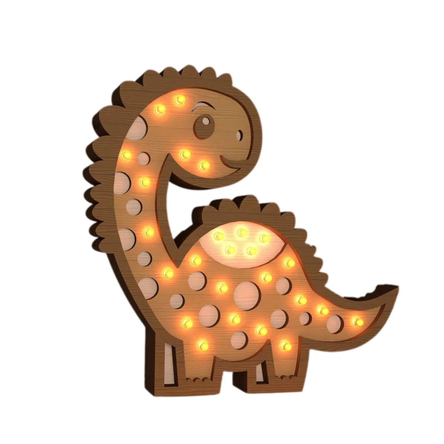 Lampada Notturna in Legno Dinosauro– Un Tocco di Magia per la Cameretta