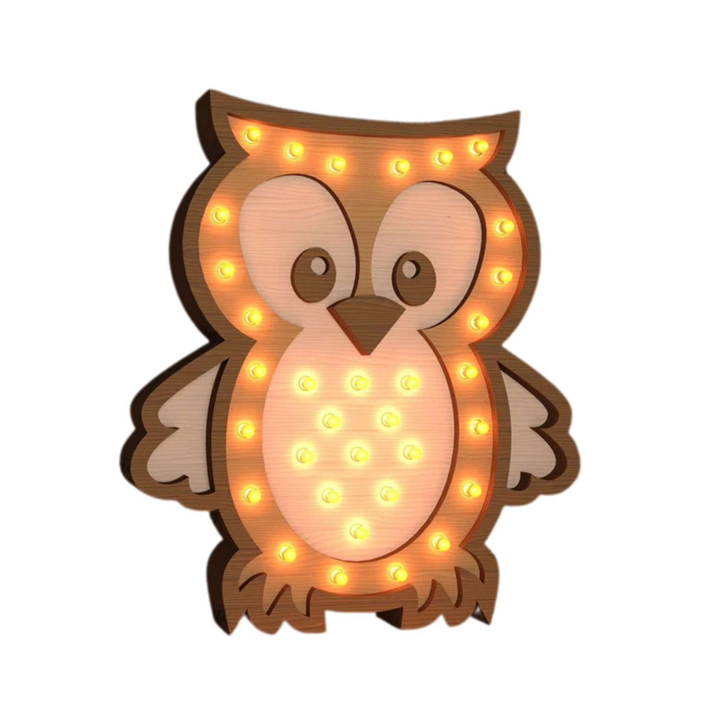 Lampada Notturna in Legno Gufetto– Un Tocco di Magia per la Cameretta