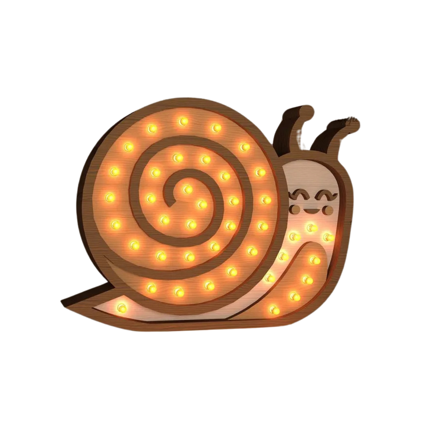 Lampada Notturna in Legno Lumaca– Un Tocco di Magia per la Cameretta