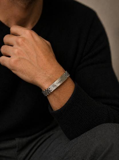 Legame Eterno: Bracciale Personalizzabile Maglia Jubilee in Acciaio Inossidabile 316L - Finiture Oro e Argento