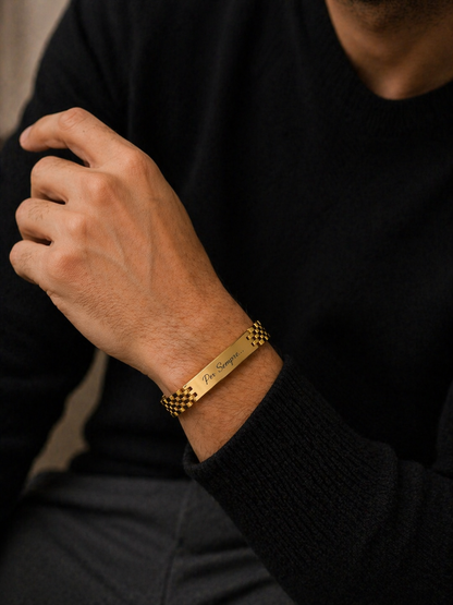 Legame Eterno: Bracciale Personalizzabile Maglia Jubilee in Acciaio Inossidabile 316L - Finiture Oro e Argento