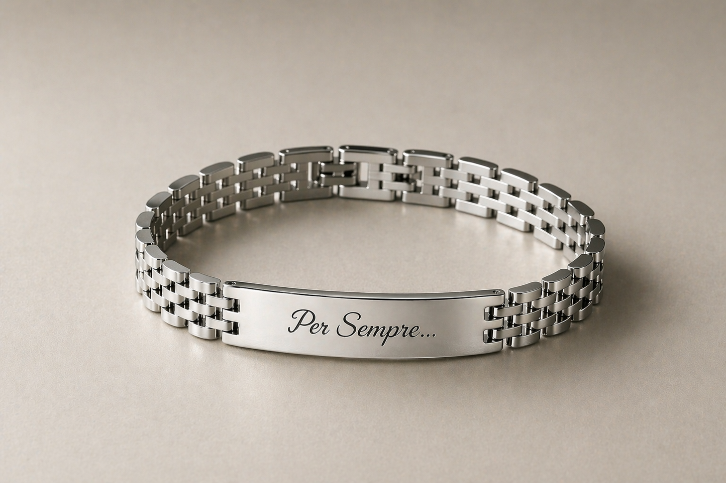 Legame Eterno: Bracciale Personalizzabile Maglia Jubilee in Acciaio Inossidabile 316L - Finiture Oro e Argento