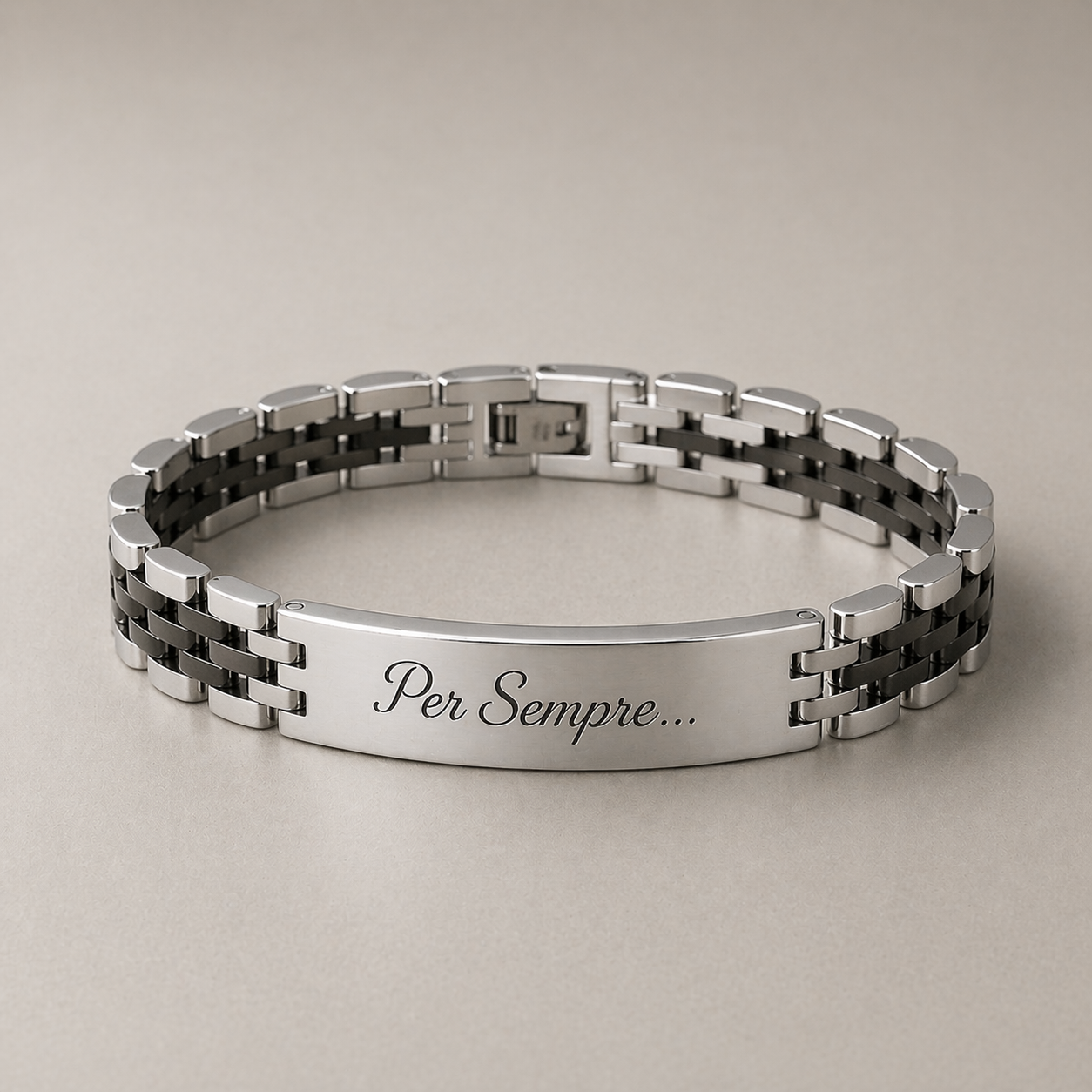 Legame Eterno: Bracciale Personalizzabile Maglia Jubilee in Acciaio Inossidabile 316L - Finiture Oro e Argento