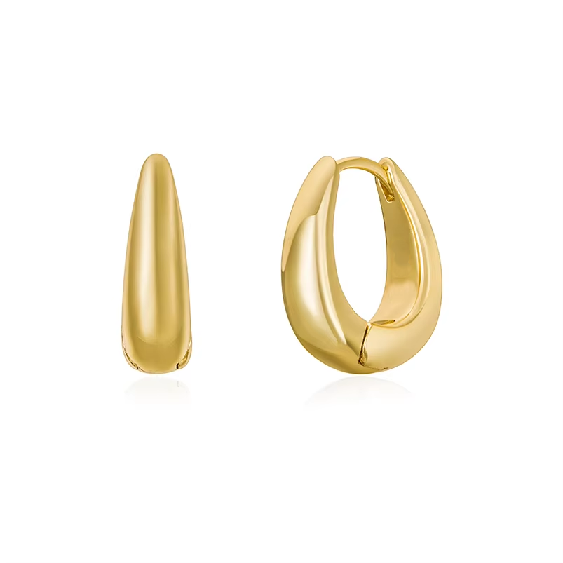 Orecchini Doria – Huggie scultorei in Gold e Silver