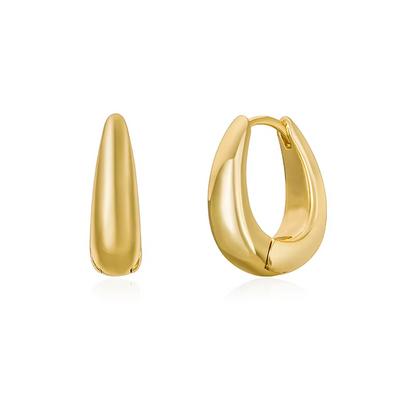 Orecchini Doria – Huggie scultorei in Gold e Silver