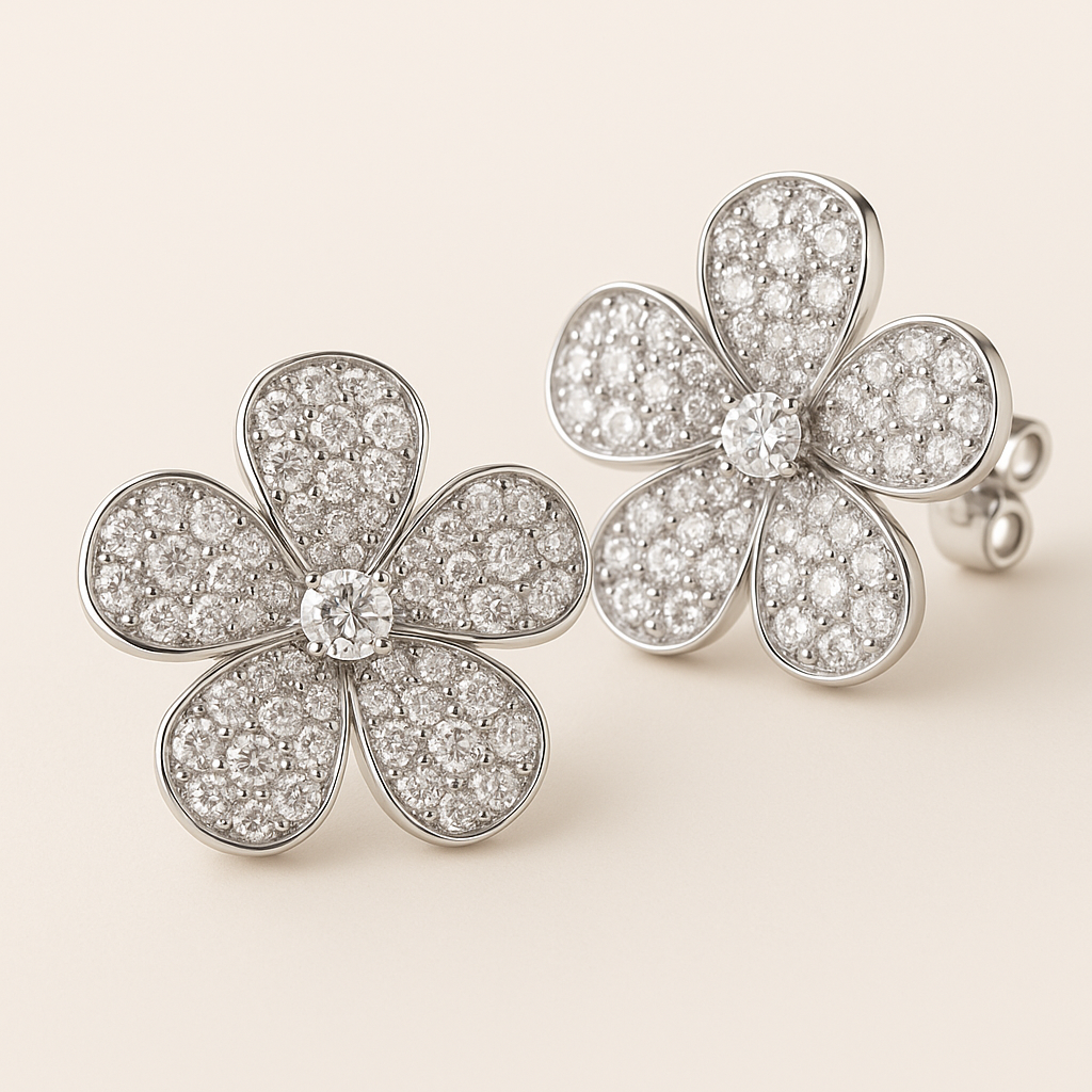 Creatrice di Sogni – Orecchini Fiori di Luce Silver/Gold  - Super Brillanti – Offerta Oggi