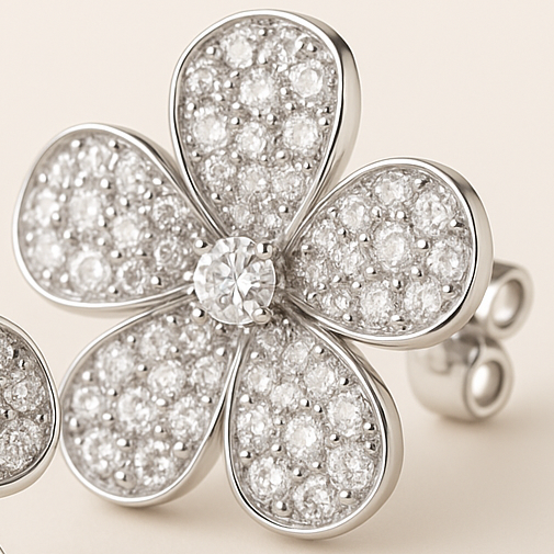 Creatrice di Sogni – Orecchini Fiori di Luce Silver/Gold  - Super Brillanti – Offerta Oggi