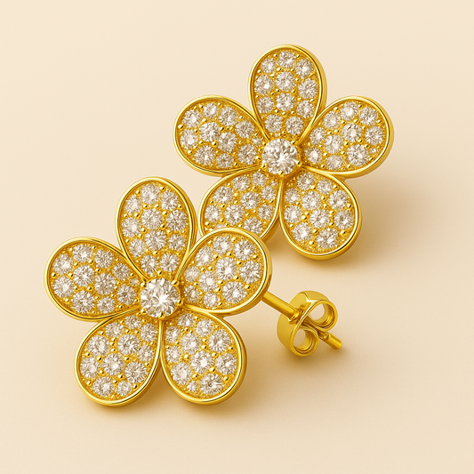 Creatrice di Sogni – Orecchini Fiori di Luce Silver/Gold  - Super Brillanti – Offerta Oggi