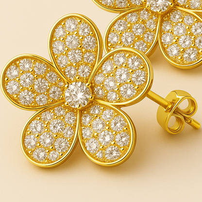 Creatrice di Sogni – Orecchini Fiori di Luce Silver/Gold  - Super Brillanti – Offerta Oggi