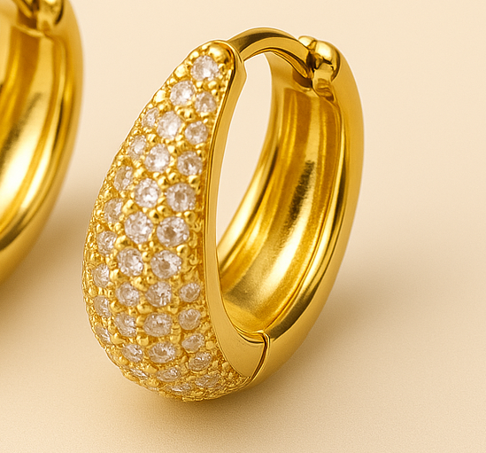 Creatrice di Sogni – Orecchini “Luce Divina” -  Cerchi Pavé Gold/Silver – Super Promo Oggi!