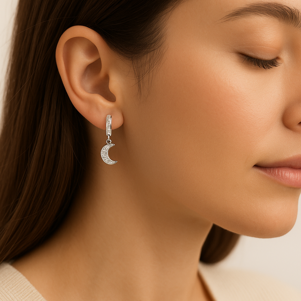 Creatrice di Sogni – Orecchini Luna  Brillante – OFFERTA LIMITATA