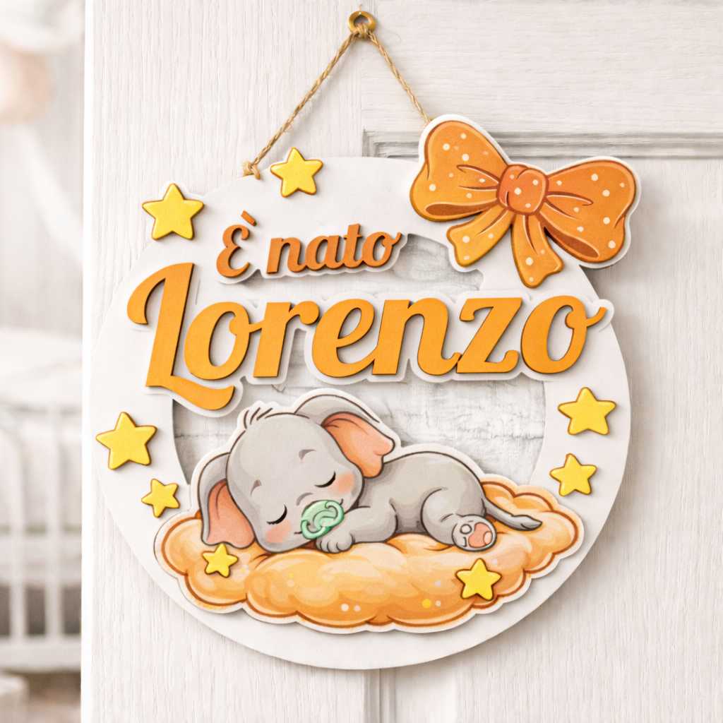 Fuoriporta Nascita in Legno Personalizzato – Un Ricordo che Annuncia una Nuova Vita