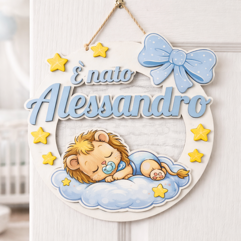 Fuoriporta Nascita in Legno Personalizzato – Un Ricordo che Annuncia una Nuova Vita