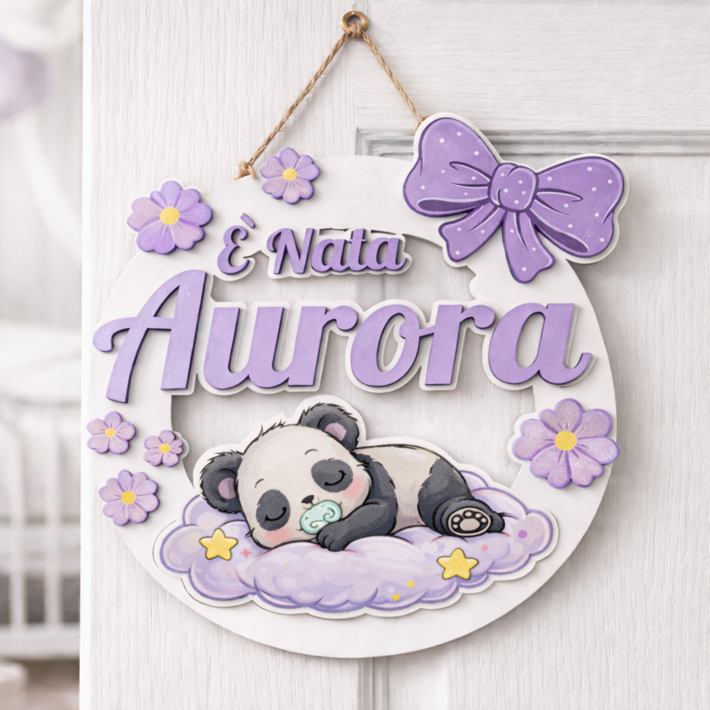 Fuoriporta Nascita in Legno Personalizzato – Un Ricordo che Annuncia una Nuova Vita